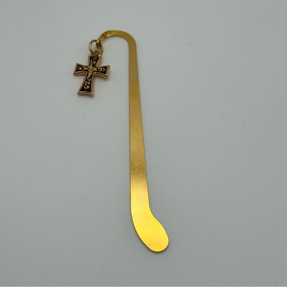 Gold Tone & Black Religious Cross with Dove Classic Quality Bookmark Holder - Picture 5 of 6